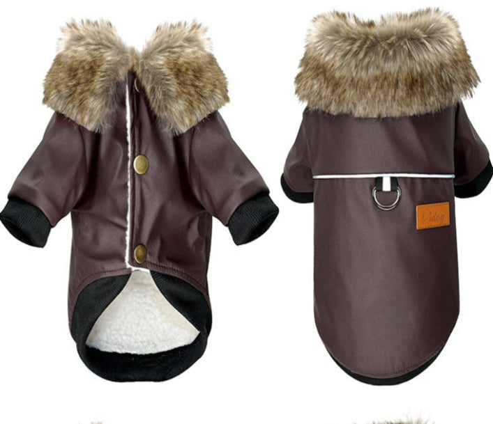 Lederjacke mit Fellkragen