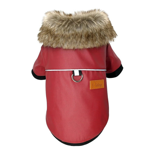 Lederjacke mit Fellkragen